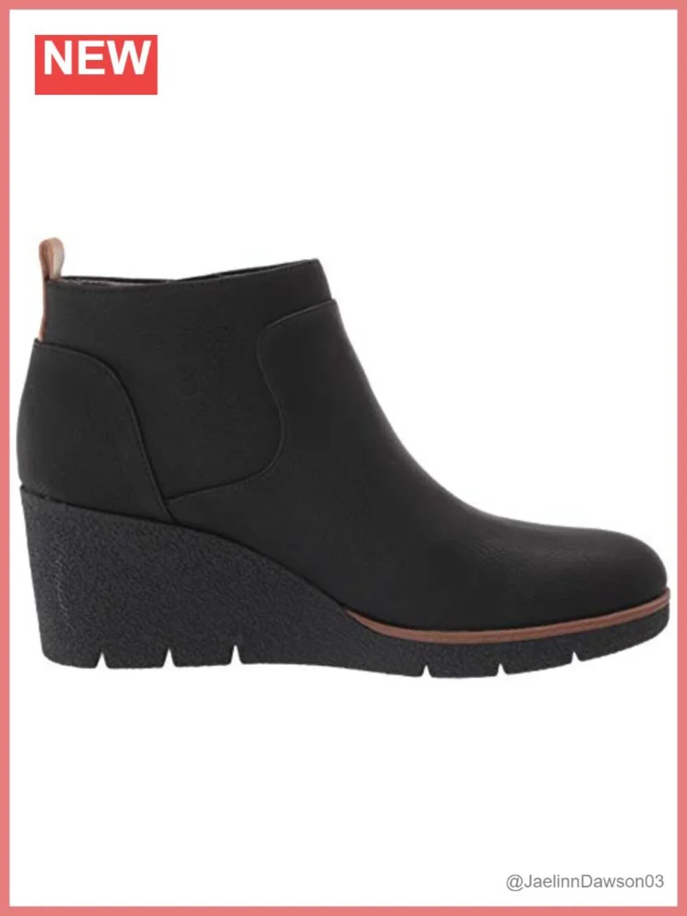 Faux Leather Ankle Booties Slip-On Zip Wedge Heel Comfort